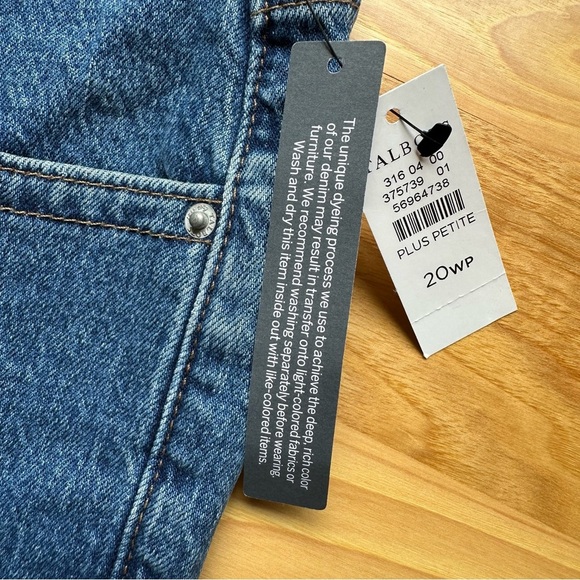 Talbots WIDE LEG CROP DENIM JEANS HOFFMAN WASH WOMEN Sz 20WP Casual BOHO NWT - Picture 7 of 15